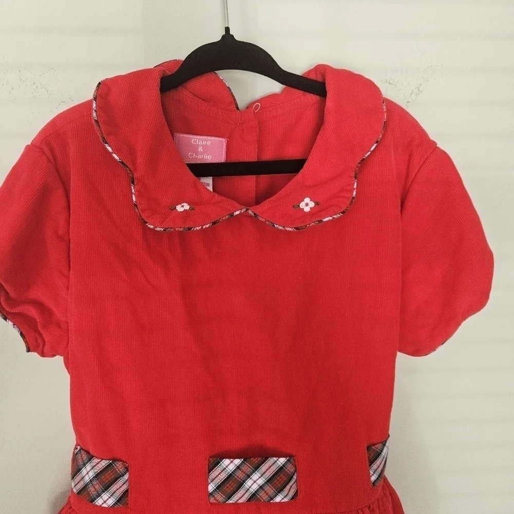 Claire & Charlie red courdroy dress size 8